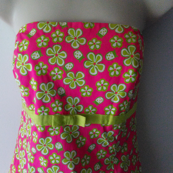 Lilly Pulitzer Stapless Pink Floral Dress Size 10 - Picture 2 of 5